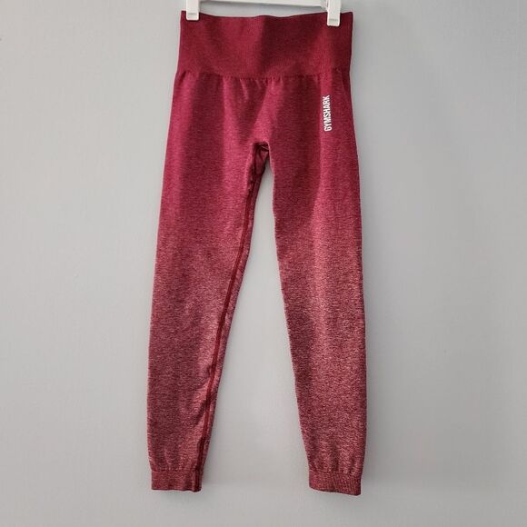 Gymshark Adapt Ombre Seamless Leggings Maroon Burgundy Women's Size Small - Picture 1 of 3